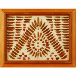Antique Ammunition Collection Framed Bullet Board