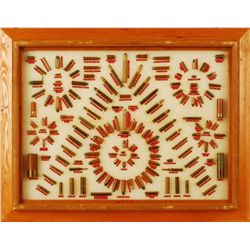 Antique Ammunition Collection Framed Bullet Board