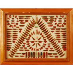 Antique Ammunition Collection Framed Bullet Board