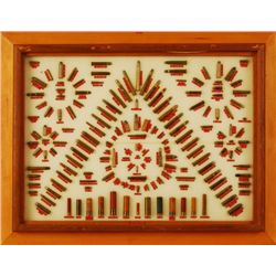 Antique Ammunition Collection Framed Bullet Board