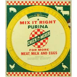 Purina Check-R-Mixer Mix It Right Feed Store Sign
