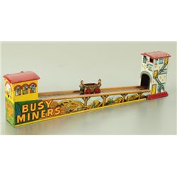 Busy Miners Lithographed Tin Wind Up Toy