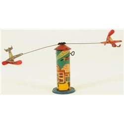 Marx Sky Hawk Airplane Tower Tin Toy