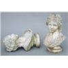 Image 1 : A pair of reconstituted stone busts of classical maidens, 21ins. £70-100...
