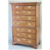Image 1 : A George II feather banded burr walnut chest on chest with concave cornice, 2 short and 6 graduat...