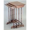 Image 1 : A Victorian nest of 3 mahogany occasional tables with rectangular tops on ring turned end standar...