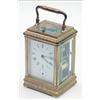 Image 1 : A late 19th century French hour repeating carriage clock with alarm, profusely engraved gilt gorg...