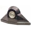 Image 1 : An Art Deco mantel clock with silvered dial and German movement, in angular black marble case, 1f...