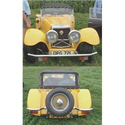 A 1973 Panther J72 with 3.8 Jaguar engine finished in Ferrari yellow with factory made hard top,...