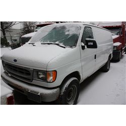 1997 FORD E-250, CARGO VAN, WHITE, VIN # 1FTHE2422VHB38594
