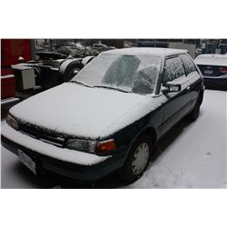 1993 MAZDA 323 DX, GREEN, 2DR VIN # JM1BG2315P0615044
