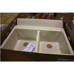 NAUTIKA 33X22X9" CHAMPAGNE GRANITE DOUBLE BOWL SINK