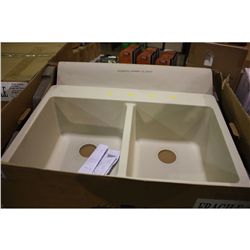 NAUTIKA 33X22X9  CHAMPAGNE GRANITE DOUBLE BOWL SINK