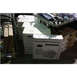 4 WHEEL CHAIR BACKS AND 1 SEAT