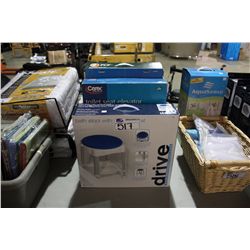 BATH STOOL, 3 ELAVATED TOILET SEATS