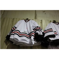 APPROX. 20 WHITE HOCKEY JERSEYS