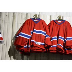 APPROX. 20 RED MESH PRACTICE HOCKEY JERSEYS