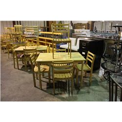 MAPLE RESTAURANT TABLE AND 5 CHAIRS