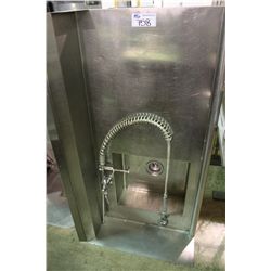 SINGLE BAY STAINLESS STEEL DISHWASH SINK WITH RINSE NOZZLE