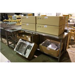 CORNER STAINLESS STEEL PREP TABLE WITH HAND WASH SINK