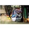 Image 1 : BIN OF ASSORTED OFFICE PRODUCTS AND VACUUM