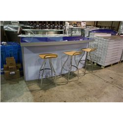 FOLDABLE METAL ILLUMINATED BAR COUNTER "WHITE TOP"