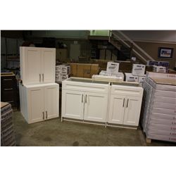 5 PIECE WHITE LAUNDRY ROOM CABINET SET