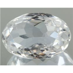 34ct White Quartz Faceted Crystal Oval Cut  (GEM-053126)