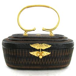 Finely Hand-woven Lipao Gold Plate Handbag (ACT-000434)