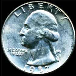 1957D Washington 25c MS65/66 (COI-012124)