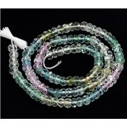 55.85ct Blue/Green Aquamarine Faceted Bead Strand (JEW-005035)