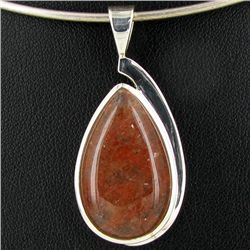 41.2twc Red Moss Agate Sterling Pendant (JEW-003927)
