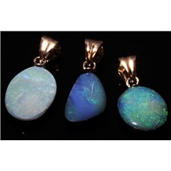 9twc Black Opal Doublet Sterling Pendant Lot 3pcs (JEW-005288)