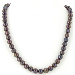 Black Peacock Saltwater Pearl Strand Necklace (JEW-002591)