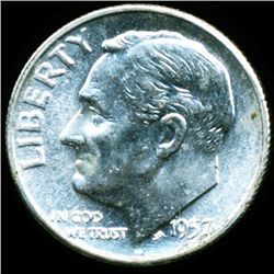 1957 FDR 10c MS65/66 Full Bands (COI-012530)