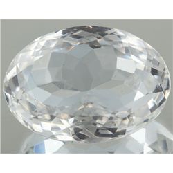 40.7ct White Quartz Faceted Crystal Oval Cut  (GEM-053146)