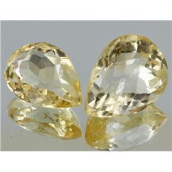 24.6ct Lemon Yellow Citrine Pear Cut Pair (GEM-054556)