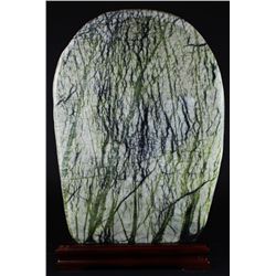 16" Natural Picture Agate Slab on Stand (MIN-004556)