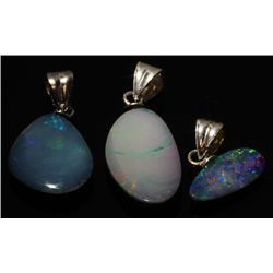 11twc Black Opal Doublet Sterling Pendant Lot 3pcs (JEW-005238)