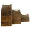 Image 2 : Sugarpalm Wood Candle Holder 3pcs (DEC-000738)