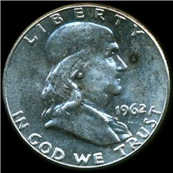1962 Franklin 50c MS64/65 FBL Double Die & Weight Errors (COI-010523)