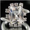 Image 1 : 23.75twc Diamond Simulant White Gold Vermeil Ring (JEW-004449)