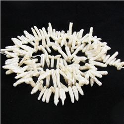 100ct White Freshwater Stick Pearl Strand (GEM-047044)