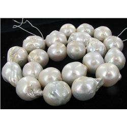 635twc Natural Fresh Wtr Baroque 21 HUGE Pearl Strand (JEW-004583)
