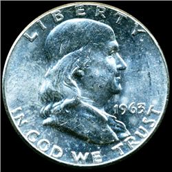 1963 Franklin Half MS64/65 Scarce Underweight ERROR (COI-011301)