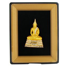 Gilded Framed Bronze Buddha Amulet (DEC-000462)