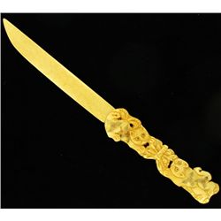 Carved Two Cats Bone Dagger (CLB-001119)