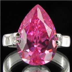 24.05twc Pink Diamond Simulant Wht Gold Vermeil Ring (JEW-004442)