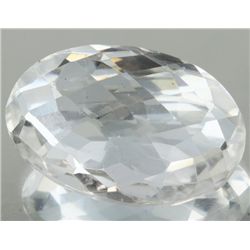 35.7ct White Quartz Faceted Crystal Oval Cut  (GEM-053114)