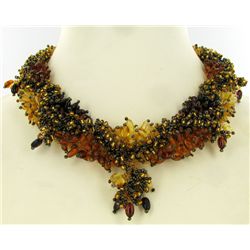Rare Handcrafted Natural Baltic Amber Necklace Russia (JEW-004739)